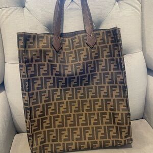 Fendi Black and Brown Monogram Tote